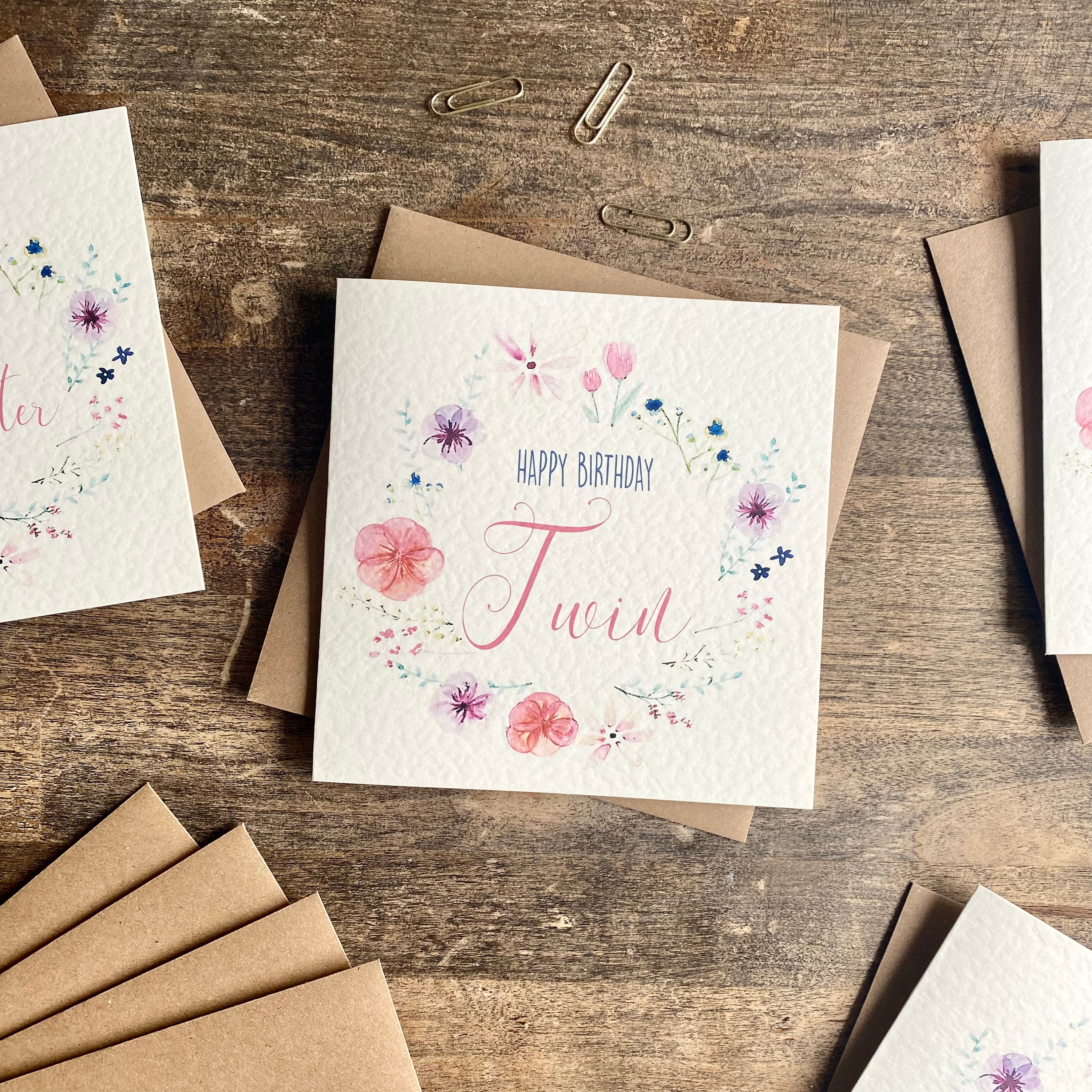 Twin Sister Birthday Card Happy Birthday Sister Floral - Etsy Sweden