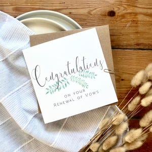 Tarjeta de Renovación de Votos - Tarjeta de Renovación de Votos de Matrimonio - Tarjeta para Cónyuge o Pareja - Tarjeta de Aniversario - Tarjeta Romántica - Tarjeta Elegante de Amor WDR1