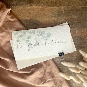 Hochzeitsgeldbörse, Hochzeitsgeschenke, Flitterwochenmittel, Glückwünsche, Hochzeitstag, Geldtasche, Eukalyptus, MB1