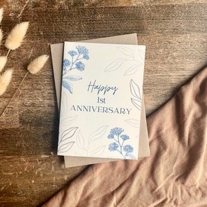 Tarjeta de primer aniversario en papel, tarjeta de primer aniversario de bodas, para esposa, esposo, mamá y papá, amigos especiales, yerno, hija, SAL1
