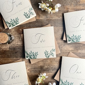 Jubiläumskarte aus Baumwolle, zum 2.Hochzeitstag, für Frau, Mann, Mama & Papa, Freunde, Bruder, Schwester, Sohn, personalisiert, ALE2