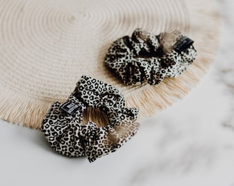 Scrunchie Haargummi "Leo II" aus Jersey, sand/schwarz