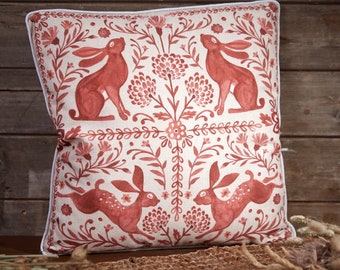 Folk Hare Cushion