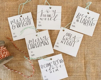 Etiquetas de regalo de Navidad imprimibles / B&N