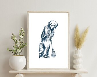 Our Lady at Home Art Print: Catholic Motherhood (Digital Download)