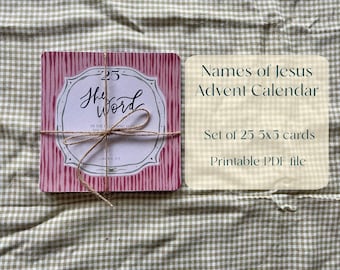 The Names of Jesus Advent Calendar Cards | PDF Digital Download | Advent Decor | RSV Second Catholic Edition