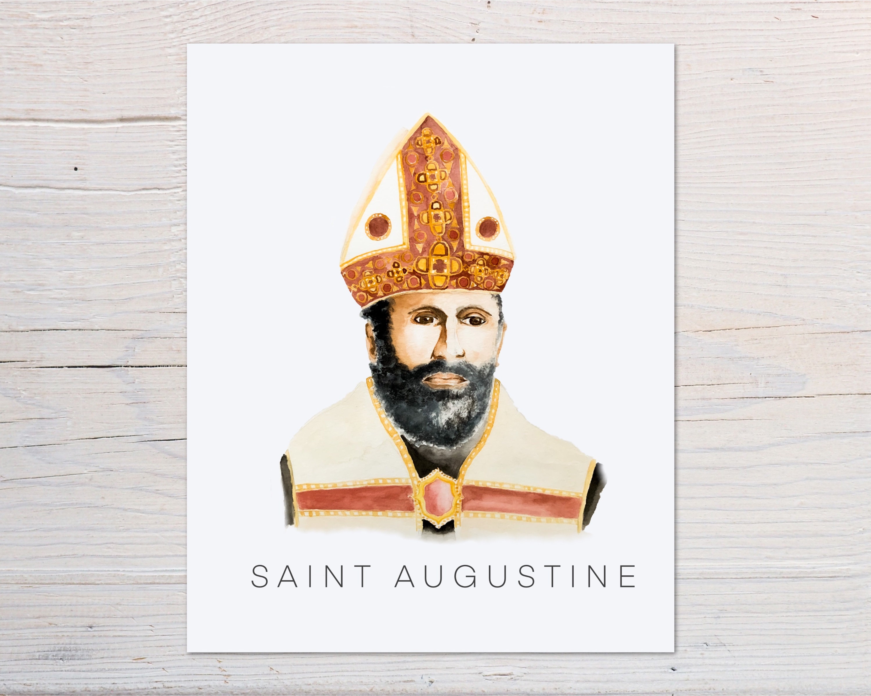 Saint Augustine Art Print 8x10 Catholic Gift Etsy