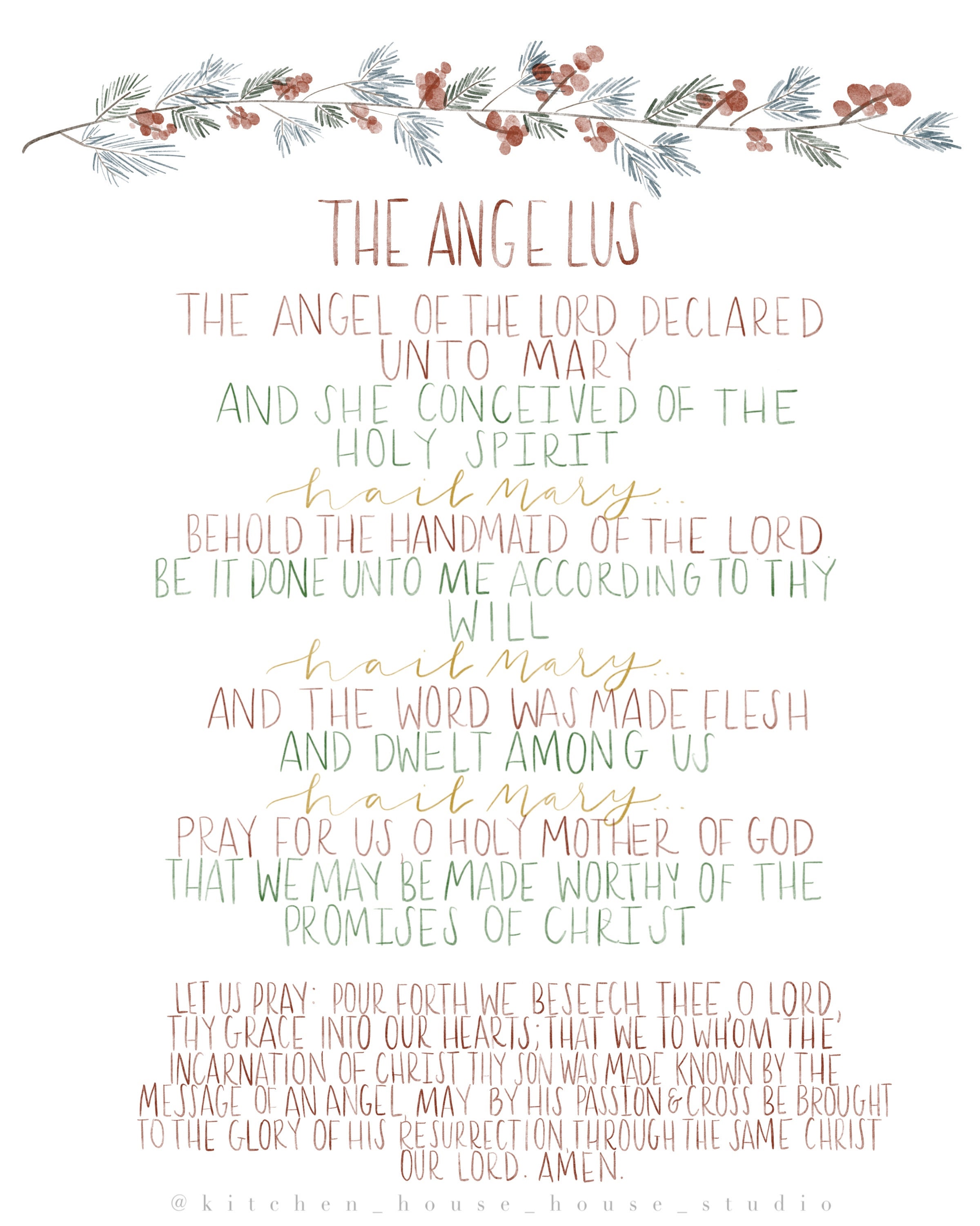 The Angelus Catholic Printable Etsy