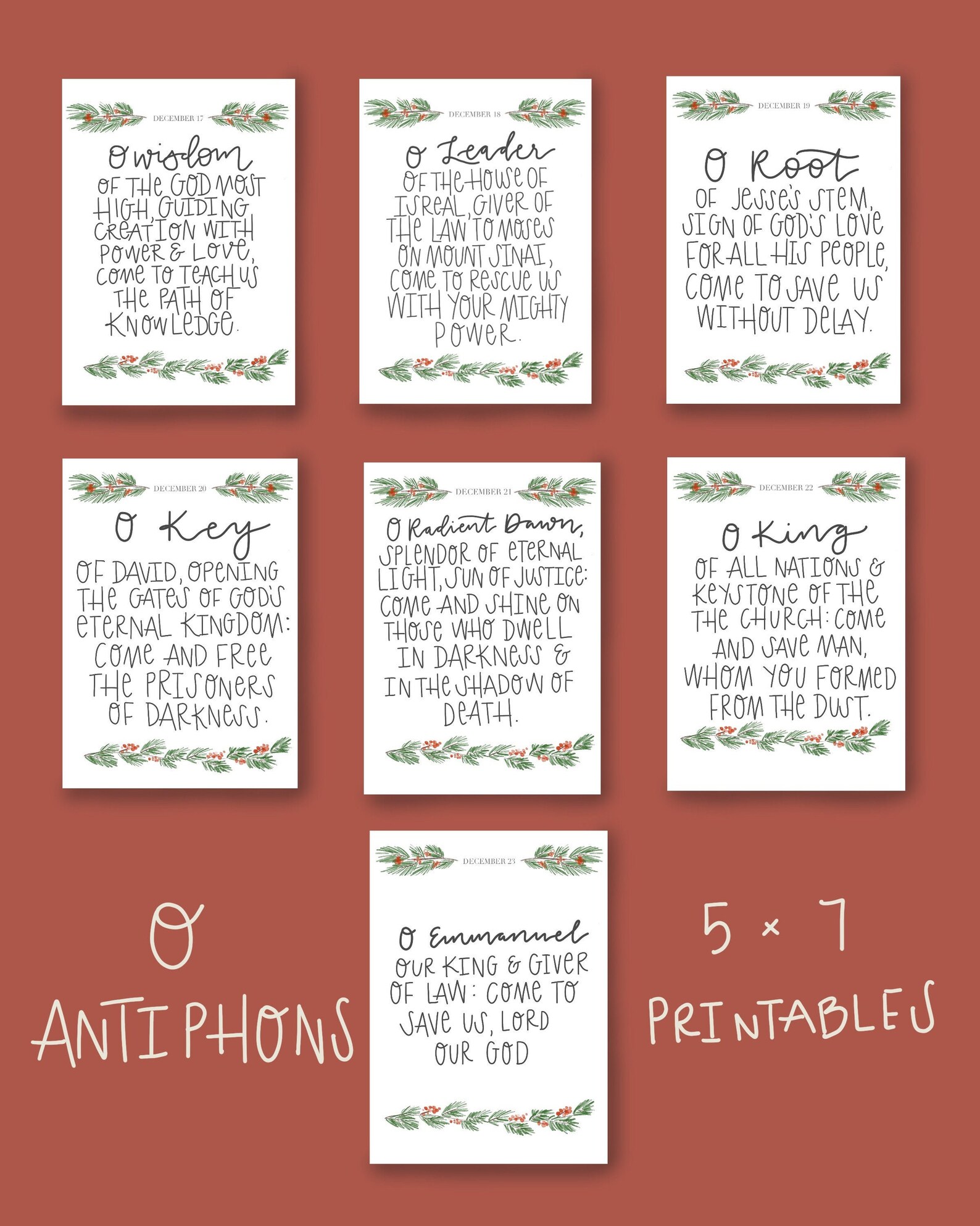 O Antiphons Printable 5x7 Digital Download - Etsy