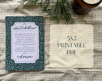Novena de Navidad de San Andrés en PDF para imprimir / Decoración de Adviento / Formato 5x7 (Imprimible)