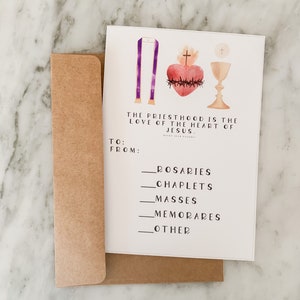 Biglietto stampabile con bouquet spirituale del sacerdote