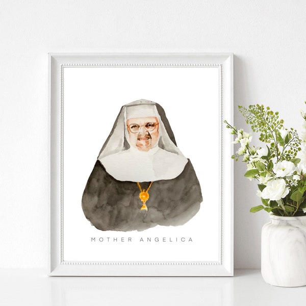 Mother Angelica Print Watercolor Art Print | 8x10 | Catholic Gift
