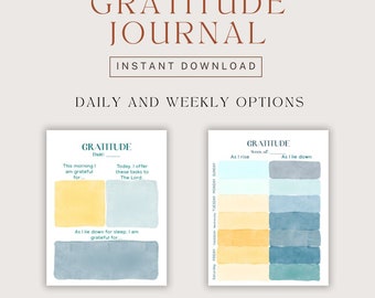 Diario de gratitud imprimible: Reflexión diaria y semanal (PDF)