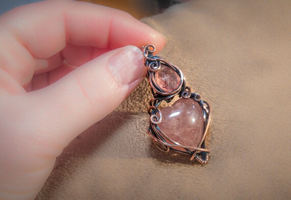 strawberry quartz pendant
