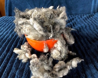 Wool, Gotland and Teeswater Sheep, handspinning, roving, raw.