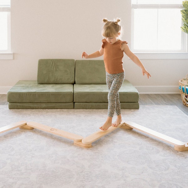 Acrobat by Piccalio® | Wooden Montessori Gymnastics Balance Beam | Balance Board | Balancing Toy | Ages 18mo to 8yr