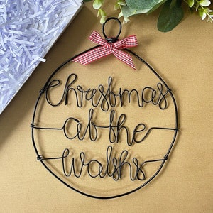 Wire personalised Christmas decoration, Christmas ornament, wire place name , Christmas table decoration