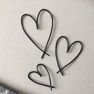 Trio of wire hearts, wire heart decoration