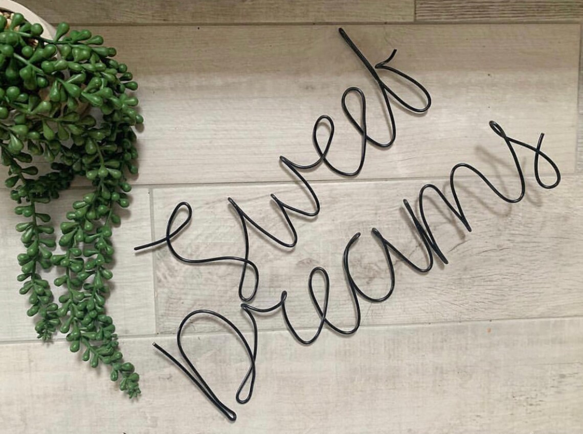 Wire Word Wall Art Sweet Dreams Nursery Wall Decor Nursery Etsy UK
