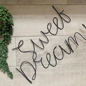 Wire word wall art, Sweet Dreams, nursery wall decor, nursery wall art, wire art