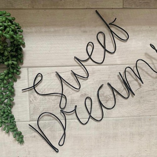Wire Word Wall Art Sweet Dreams Nursery Wall Decor Nursery Etsy UK