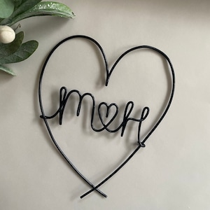 Draht Initialen innen Herz, Valentinstag Geschenk, Hochzeitsgeschenk, Jubiläumsgeschenk