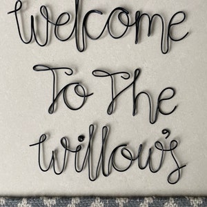 Wire words, Rose font, wire wall art, custom bespoke wire words and phrases, wire names black, silver or gold