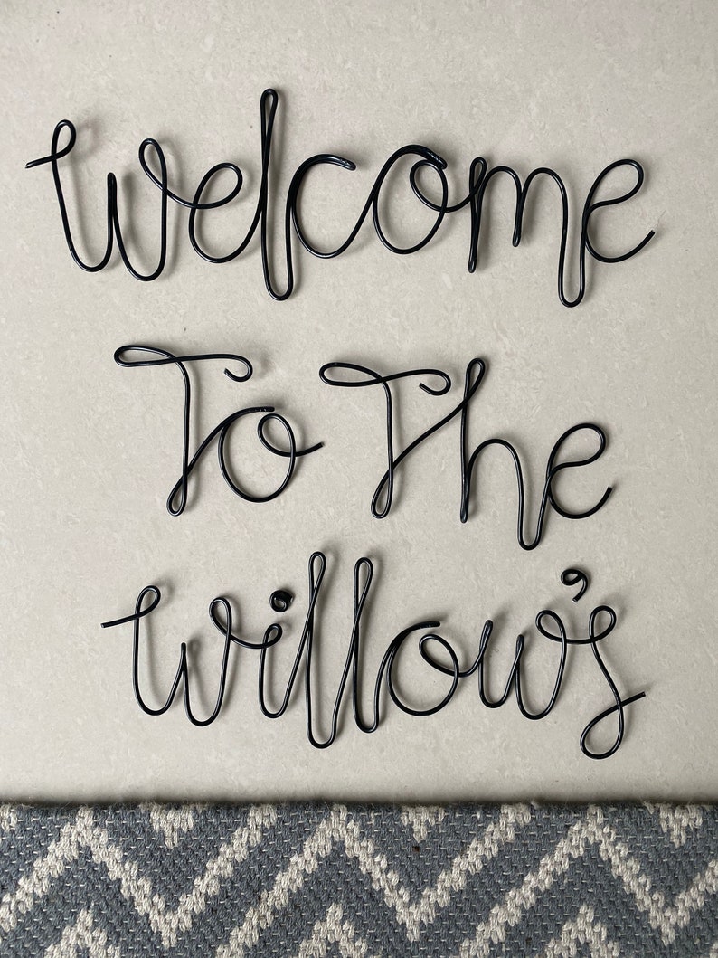 Wire Words Rose Font Wire Wall Art Custom Bespoke Wire Etsy