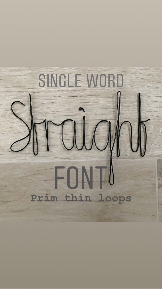 Single Wire words straight font wire wall art custom Etsy