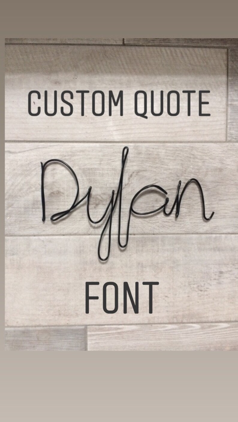 Wire words Dylan font wire wall art custom bespoke wire Etsy