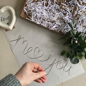 Wire me and you with wire heart, valentines gift, wedding gift, anniversary gift