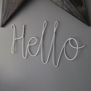 Wire hello decoration, wire typography, wire art, wire wall art, wire words casual font
