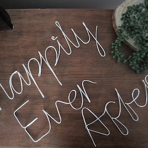 Happily Ever After wire words, wire wall art, wire wall decor, choice of colours