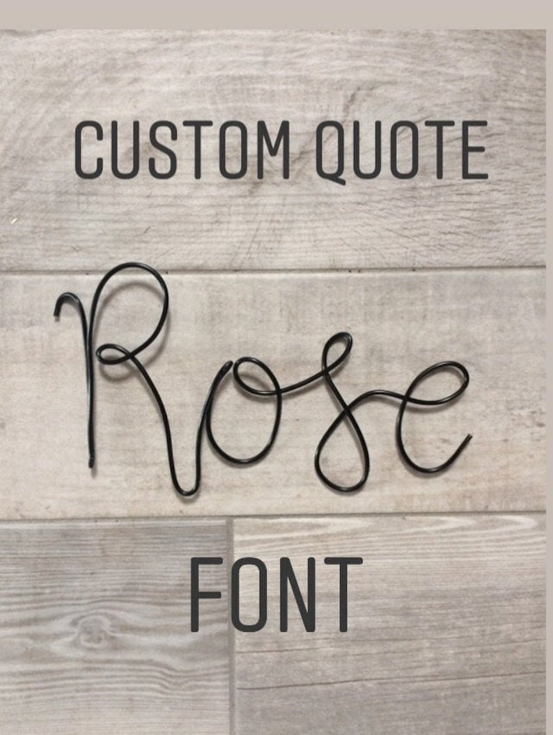 Wire Words Rose Font Wire Wall Art Custom Bespoke Wire Etsy
