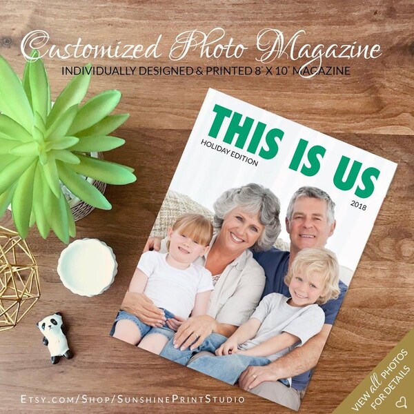 Mothers Day gift for Her - Customized Photo Magazine Album Unique Gift with Your Photos - Custom Design & Print Fully Personalized Layout