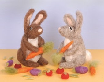 Rabbits Needle Felting craft kit