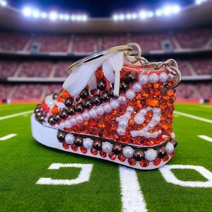 Cleveland Browns # 12 Orange and Brown Custom Made Shoe