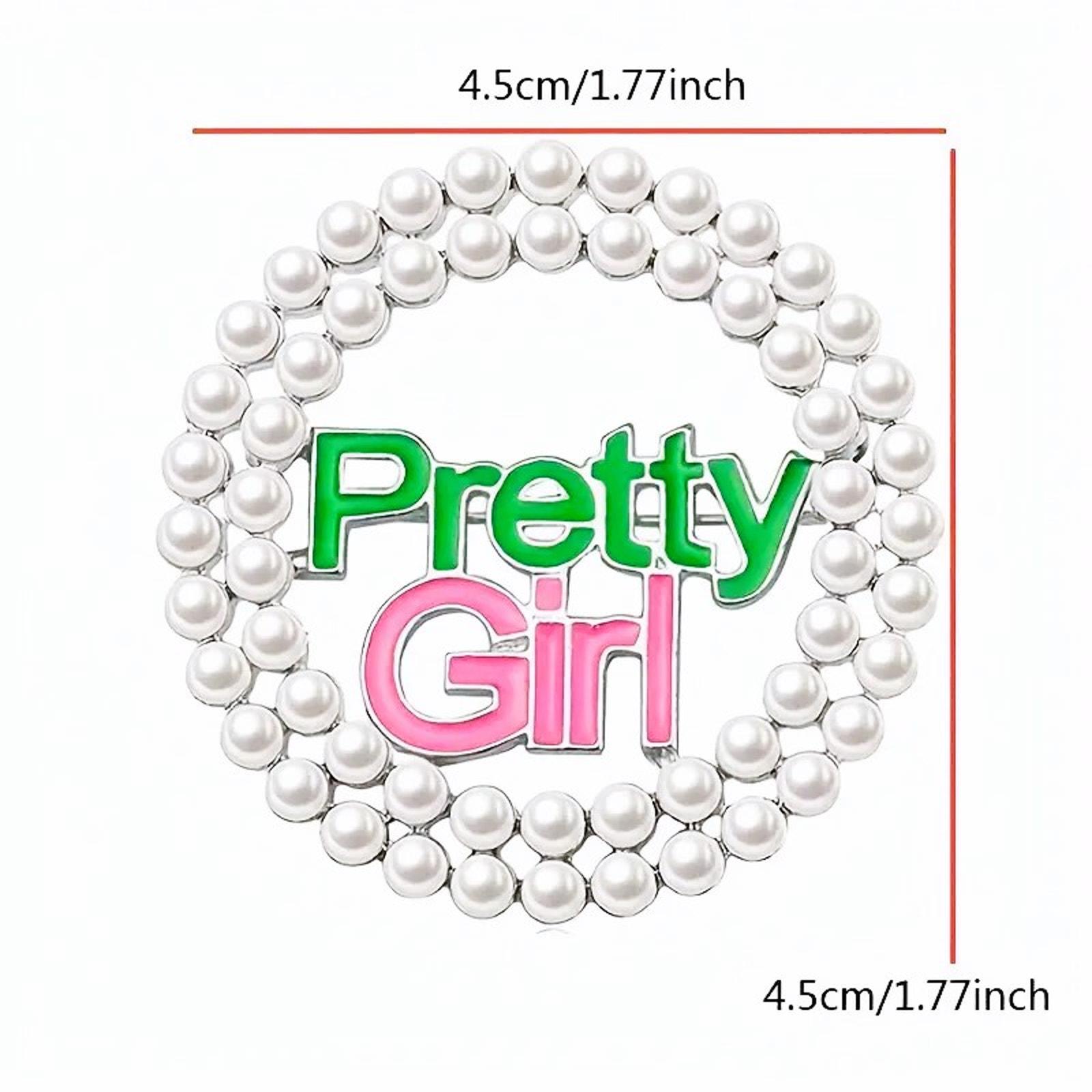 AKA Alpha Kappa Alpha Brooch Pretty Girl White Pearls - Etsy
