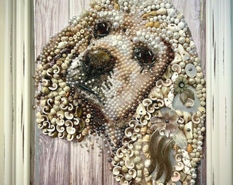 Dog Portrait, Framed Jewelry One of a Kind Art, Unique Gift, Home Decor
