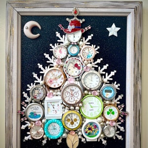 Christmas Tree, Framed Jewelry & Watches One of a Kind Art, Unique Gift, Home Decor Bild 2