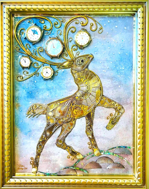 Deer, Framed Jewelry Art, Unique Home Decor