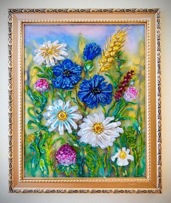 Wildflower Framed Jewelry Art: One-of-a-Kind Home Decor