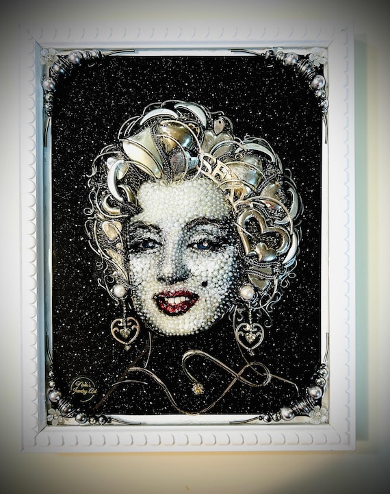 Marilyn Monroe, Framed Jewelry One of a Kind Art, Unique Gift, Home Decor