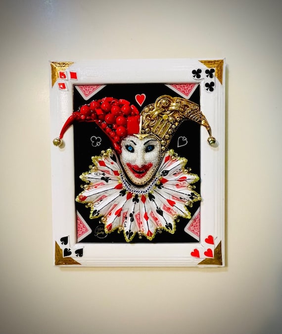 Joker, Framed Jewelry One of a Kind Art, Unique Gift, Home Decor
