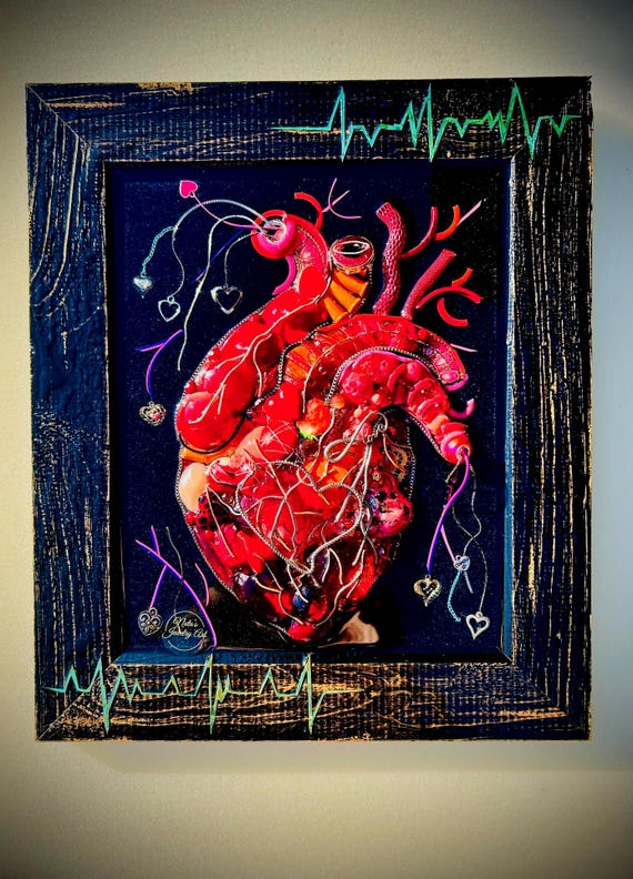 Heart, Framed Jewelry One of a Kind Art, Home Decor, Unique Gift