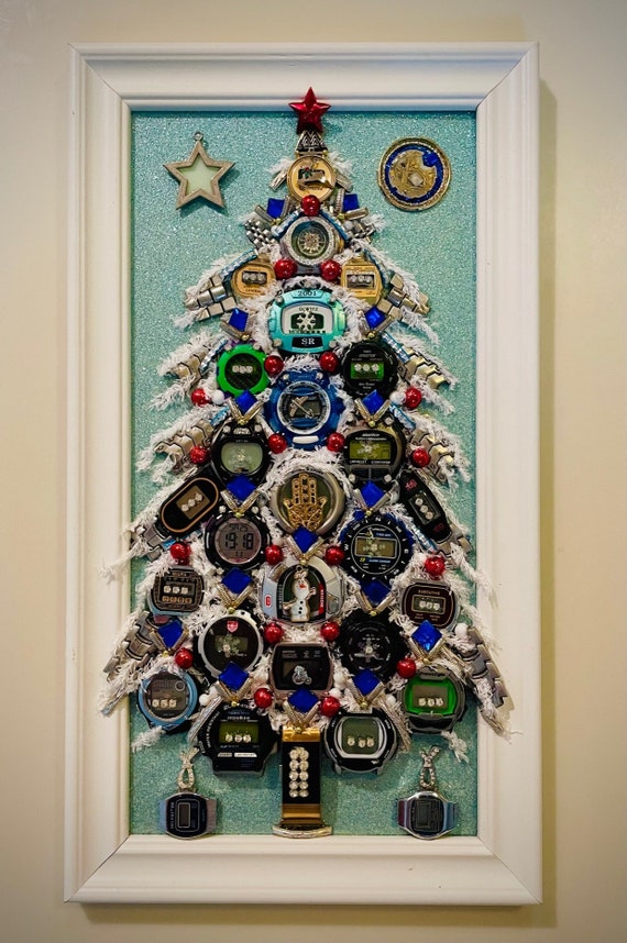 Christmas Tree, Framed Jewelry & Watches One of a Kind Art, Unique Gift, Home Decor
