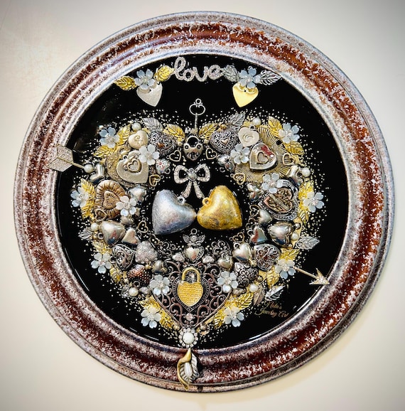 Heart, Framed Jewelry One of a Kind Art, Home Decor, Unique Gift