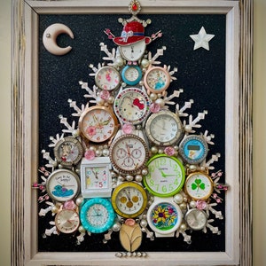 Christmas Tree, Framed Jewelry & Watches One of a Kind Art, Unique Gift, Home Decor Bild 5
