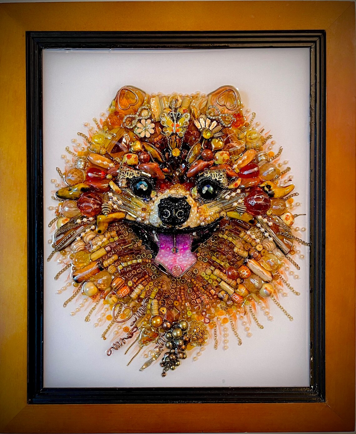 Dog Portrait Framed Jewelry One of a Kind Art Wall Decor Etsy