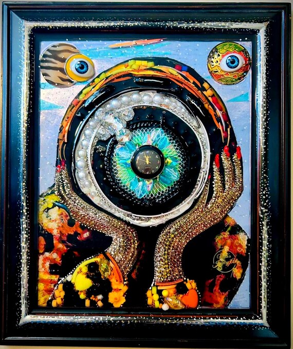 Surrealism, Framed Jewelry One of a Kind Art, Unique Gift, Home Decor